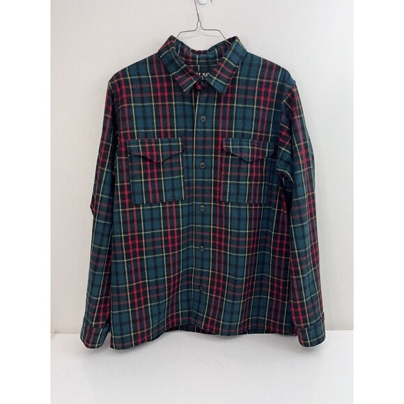Filson Limited Edition Mackinaw Jac Shirt Red Green Gold Black XL Long USA - Picture 1 of 8